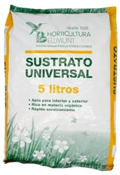 Sustrato Universal para Plantas - con Materia Orgánica - para Interior y Exterior - Rápido Crecimiento de Las Raíces - Plantas Ormanentales y Decorativas - Saco de 5 L