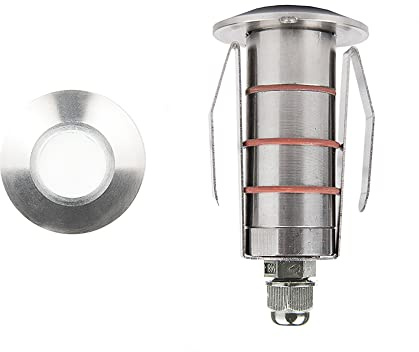 WAC Landscape Lighting, LED 1in 12V Round Beveled Top Inground Indicator Light 2700K in Stainless Steel