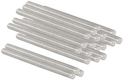 QUARKZMAN M6 x 80mm 1mm Passo Completamente Barra Filettata x 20pz in Acciaio Inox 304 Filettato Aste Barra Perno per Bulloni e Morsetti e Gancelle e Bulloni a U,[Argento]