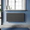 SUNXURY Design Heizkörper Röhrenheizkörper 593x1200mm Horizontal Doppellagig Heizkoerper Seitenanschluss Anthrazit Badheizkörper