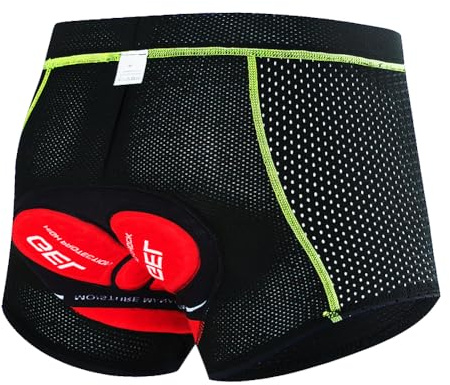 NuCamper Calzoncillos Ciclismo para Hombre Acolchados con elástico 5D Gel Acolchado de Asiento a Prueba de Golpes de Secado rápido Transpirable Calzoncillos