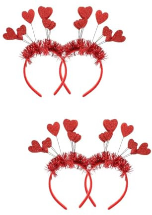 minkissy 4pièces Bandeaux Pailletés Cœur Pour Fête De Saint-valentin Accessoires De Cheveux Festifs Pour Halloween Et Carnaval