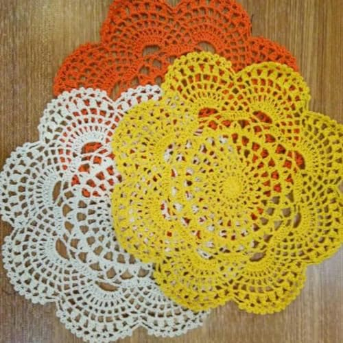 30 cm runder pastoraler Vintage-Kaminsims, individueller Tischuntersetzer, Stoff, Spitze, Blume, Häkeldeckchen für Weihnachtsbankett, Tischset, Dekoration, Rot, rund, 30 cm