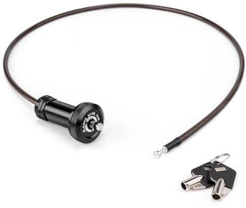 KONG MING CAR Bike Cable Lock - Handlebar End Bike Lock Cable - Bike Chain Lock Bicycle Helmet Cable Lock Anti Theft for Mountain/Road Bike Bars (Black)