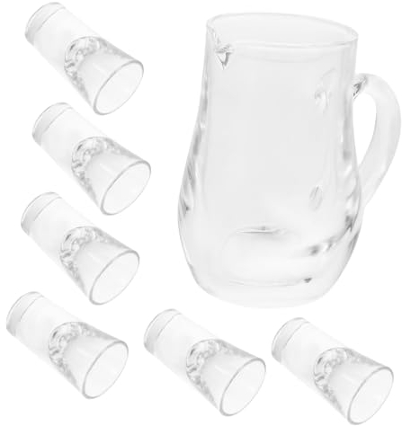 Generic 1set Reusable Liquor Dispenser Whisky Decanter Handle and Glass Cups Bar Essentials for Wine and Spirits for Whisky Lovers