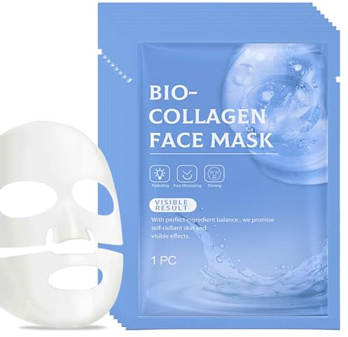 IZBEAUVO 8PCS Bio Overnight Collagen Face Mask, Bio Deep Collagen Overnight Mask, Collagen Mask Korean, Collagen Face Masks For Hydrate, Brighten, Shrink Pores, Soothe, Repair, Korean Face Mask (8)
