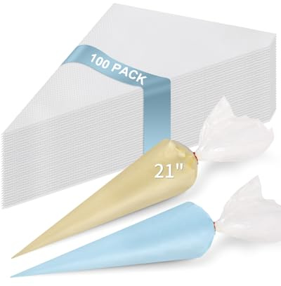 100 Pack 21 Inch Extra Large Piping Bags, Disposable Tipless Icing Bags