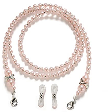 Itkcozcg Modisches Accessoire, Schnur für Damen, Brillenkette, Brillenkette, Brillenkettenhalter, Brillenkettenhalter, rose, 75 cm