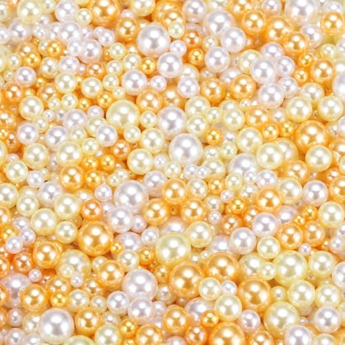 sourcing map 900 perlas de imitación para manualidades, perlas redondas ABS de 3 a 8 mm sin agujero para rellenar jarrones, fabricación de joyas, relleno de jarrones, cajas de cosméticos, piezas de
