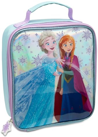 Disney Frozen Kids Girls Lunch Bag Elsa & Anna Hologram | Childrens Thermal Insulated Nursery School Lunchbag