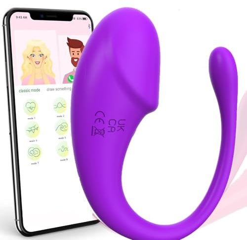 ChicLSQ tragbares Vibro Ei mit 9 Vibrationsmodi per App steuerbarer Vibrator hautfreundlicher Silikon Massagestab für Frauen geeignet als Sexspielzeug für Paare oder den Solo Gebrauch
