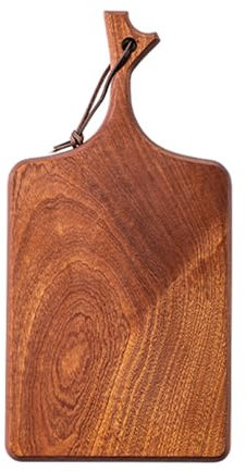 BGFYUSF Holzschneidebrett mit Griff Holz-Wurstbretter Ebenholz-Schneidebretter für die Küche Fleisch Käse Servierbrett Schnitzen Hackblöcke Wurst，Brown-40cm