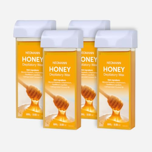 NEOMANN Kit de cera enrollable para depilación (4 recambios de miel, solo recambios de miel)