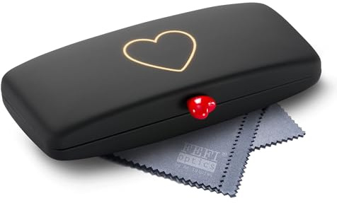 FEFI - Hardcase Brillenetui HEART - mit hochwertigem Brillenputztuch