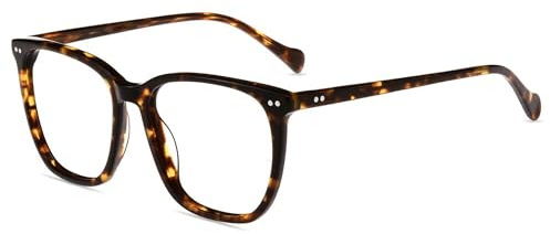 Firmoo Blaulicht Brille ohne Sehstärke Damen Herren Großer Rahmen Entspiegelte UV Blaufilter Brille für Bildschirme Acetate