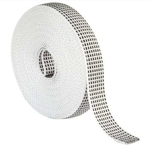IdeaGenesis - Cinta para Recogedor de Persianas Enrrollables | Cuerda de Repuesto para Carrete de Toque Suave y Rígido | Resiste Rayos UV y Abrasión (Blanca pintas, Cinta 18mm)