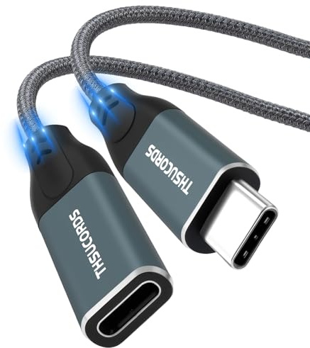 Thsucords USB C Extension Cable 0.5M, USB Type C 3.2 20Gbps 100W Male to Female Cable for MacBook Pro/Air, Phone, Tablet etc