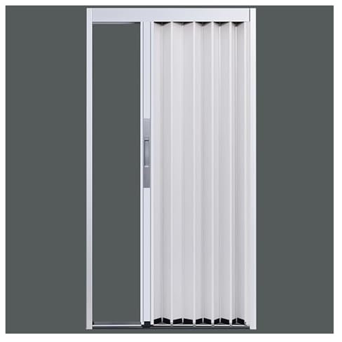 Akkordeon-Tür aus Aluminium mit Schlossschlüssel und horizontaler Schiebefunktion, Innenfalttür für Küche, Badezimmer, Waschküche, Haustür, 60 x 180 cm breit, ideal für Sicherheit und Platz zu Hause