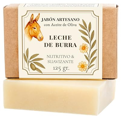 CABRERIZO SOAP Jabon de leche de burra natural para cara y cuerpo 125 g – Hidratante, suave y artesanal – Ideal como jabones para regalar y para piel sensible