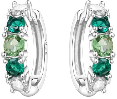 CYMYSS Zirconium 925 sterlingsilver örhängen damer kreoler silver kreoler damer örhängen för kvinnor presenter till kvinnor, mödrar och deras nära och kära, Gemeinsam (Verwendung), Sterlingsilver