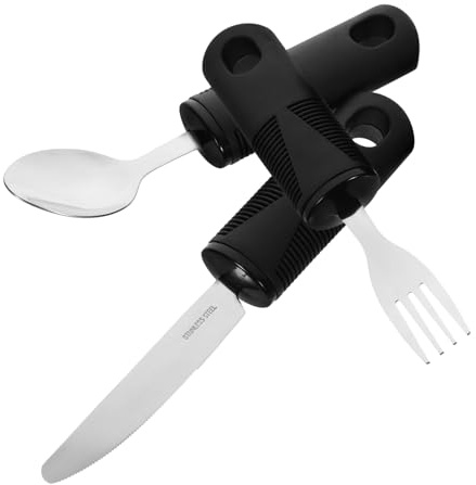 Zerodeko Vajilla Antivibración Utensilios de Alimentación Adaptables para Personas Mayores Vajilla Prueba de Vibraciones para Uso Mesa o Comedor