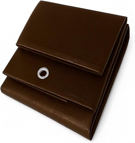 TB Thayba Toldo Reforzado, Lona Multiusos Impermeable con Ojales, Cubierta Protectora para Exterior, Medidas 90gr (Marrón, 8x12)