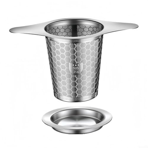 SMZhomeone 316 Stainless Steel Tea Infuser With Fine Mesh Strainer, Extra Large Tea Steeper With Double Ear Handles For Hanging On Teapots, Mugs And Cups, Dishwasher Safe Loose Leaf Tea Filter
