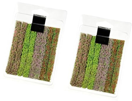 NVOQILIN Tiras de arbustos para paisajismo en miniatura, follaje realista, manualidades, paisaje, construcción, árbol, decoración del hogar