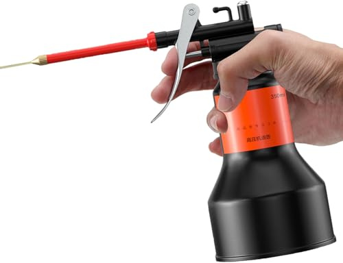 Oljepump burk – läckagesäker oljepump burk | Trofull plast olja hällare, garage, verkstad, mekaniker, cykel, bilolja | handverktyg oljepumpar med styv pip | WD40, silikonspray, kedjesmörjmedel