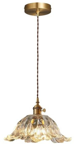 HUAYUSEDF Kreativ blomformad hänglampa i glas, nordisk minimalistisk stil, E26 ljuskälla med en enda huvud, restaurang Balkong Köksö Dekorationsarmaturer