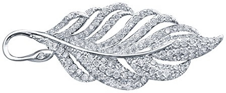 QUKE Glänzende österreichische Cubic Zirkonia Kristall Braut Brosche Pin für Frauen und Mädchen Bräute Hochzeit Brosche Pin