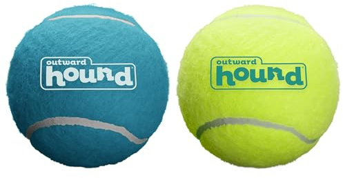 Outward Hound Squeaker Ballz Fetch giocattolo per cani, grande, confezione da 2