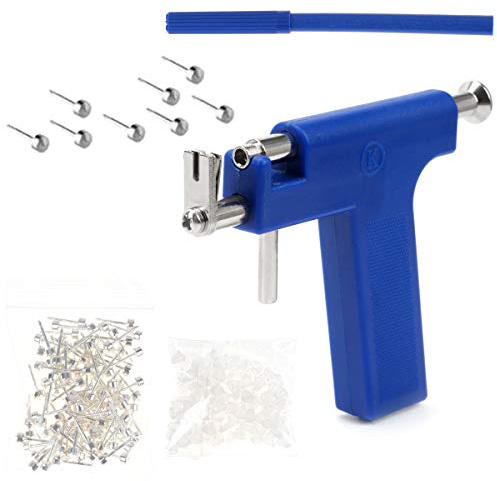 Stainless Steel Body Piercing Tool Kit Professional Ear Nose Navel Piercing Machine with 98 Pcs Ears Studs Tools Earring Stoppers