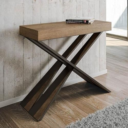 IMAGO FACTORY Tiago - Consolle Allungabile, Tavolo Allungabile Sala da Pranzo (Fino a 300cm) Mobile Consolle Ingresso Moderno, Tavolo Cucina Allungabile, Console Arredo Made in Italy (Color Noce)