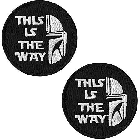 2 Pcs This is The Way Half Helmet Embroidered Hook and Loop Fastener Backing Tactical Patch zum Kleidung Taschen Rucksack Uniform Jersey Hundegeschirr(Half Helmet)