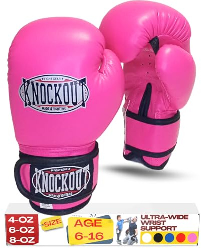 Kids Boxing Gloves - Youth Training Gloves for Kickboxing, MMA - Beginner to Pro Level Heavy Bag Gloves - Home Gym Training & Sparring with Ultra Wide Wrist Support