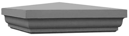 Fluted Pier Cap 330mm x 330mm, Cast Stone Garden Ornament, 3 Colours: Buff, Natural Portland, Charcoal (Charcoal)