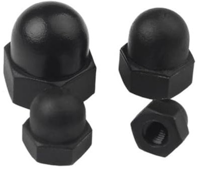 10/20/50PCS M3 M4 M5 M6 M8 M10 M12 Schwarz Und Weiß Nylon Mutter Kunststoff Hut muttern Dekorative Hutmutter(Black colour,M6 20PCS)