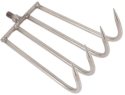 Changor Rastrello a Mano in Acciaio Inossidabile a 4 Denti Rastrello per Erbacce Acquatico Durevole per la Pesca, Portatile in Acciaio Inossidabile per Corsi D'acqua (Grandi dimensioni per manico