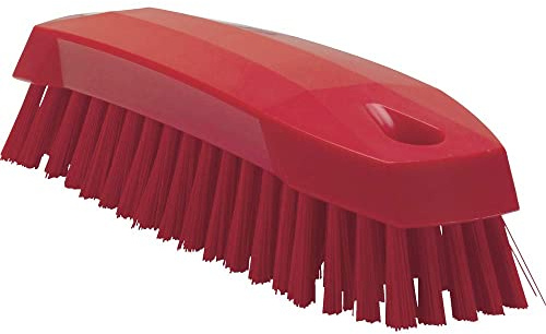 Vikan 35874 Hand-Held Scrub Brush, Polypropylene, Polyester Bristle, 7, Red