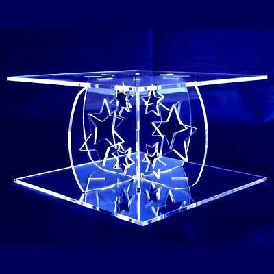 STAR Design unico Tier Cake Stand, plastica, Clear, Base 30 cm, Top 28 cm