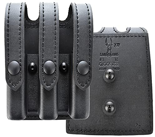 SAFARILAND® Dreifach-Magazintasche Slimline TAC STX (geschlossen) / schwarz, Glock 17, 22, 34, 35, H&K P30, P8, P10, VP9 (SFP9), Walther P99