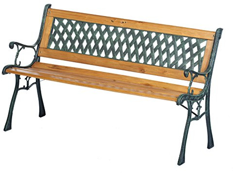 Livslång trädgård gjutjärn/trä/plastbänk