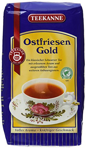 TEEKANNE Ostfriesen Gold – Kräftiger Schwarztee aus erlesenem Assam – Klassische Ostfriesen-Mischung mit voll-aromatischem Geschmack – Traditioneller loser Tee für intensiven Genuss 500g Pack