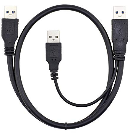 JSER Super Speed USB 3.0 Power Y Kabel Zwei A Stecker zu USB Stecker für Externe Festplatte