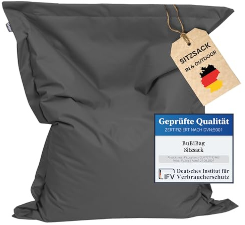 Sitzsack Beanbag rechteckige Bodenkissen 200x140cm 32 Farben Indoor Outdoor Sitzsäcke mit Füllung Riesensitzsack Kindergarten Sitzkissen Schule Bean Bag ca.480L(anthrazit)
