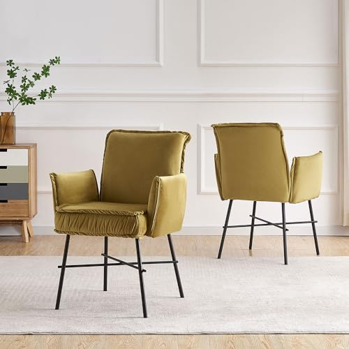 B&D home Esszimmerstuhl JÜRGEN, Schreibtischstuhl Polsterstuhl Loungesessel für Esszimmer, Wohnzimmer, Büro, Industrial modern elegant Design, Curry, 11129-CURY-1