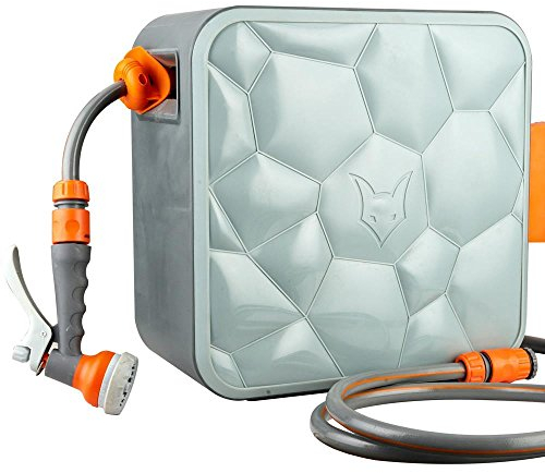 FUXTEC Enrollador de mangueras automático montado en la Pared, FX-CU20 de 20 m con conexión de ½ Pulgada