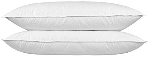 HOMESCAPES Oreillers naturels en Plumes et Duvet d'oie, Lot de 2 Maxi oreillers rectangulaire 50x90 cm