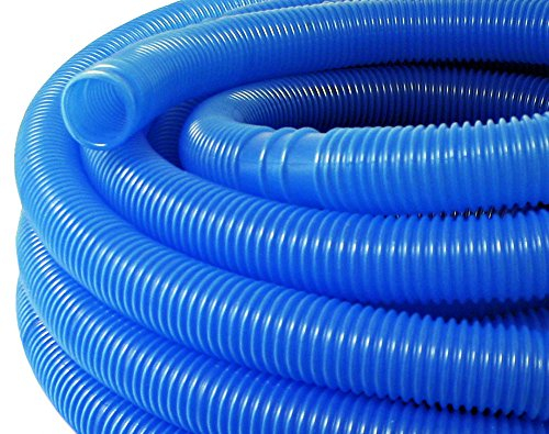 Wiltec Tuyau piscine bleu – 15 m de long, Ø 38 mm – Tuyau solaire flottant à sections préformées – 190 g/m – made in Europe – Boyau d’aspiration solaire